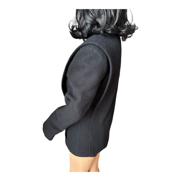 Vintage Donna Frederlcks black no collar 4 gold button Coat size small * - Picture 14 of 16